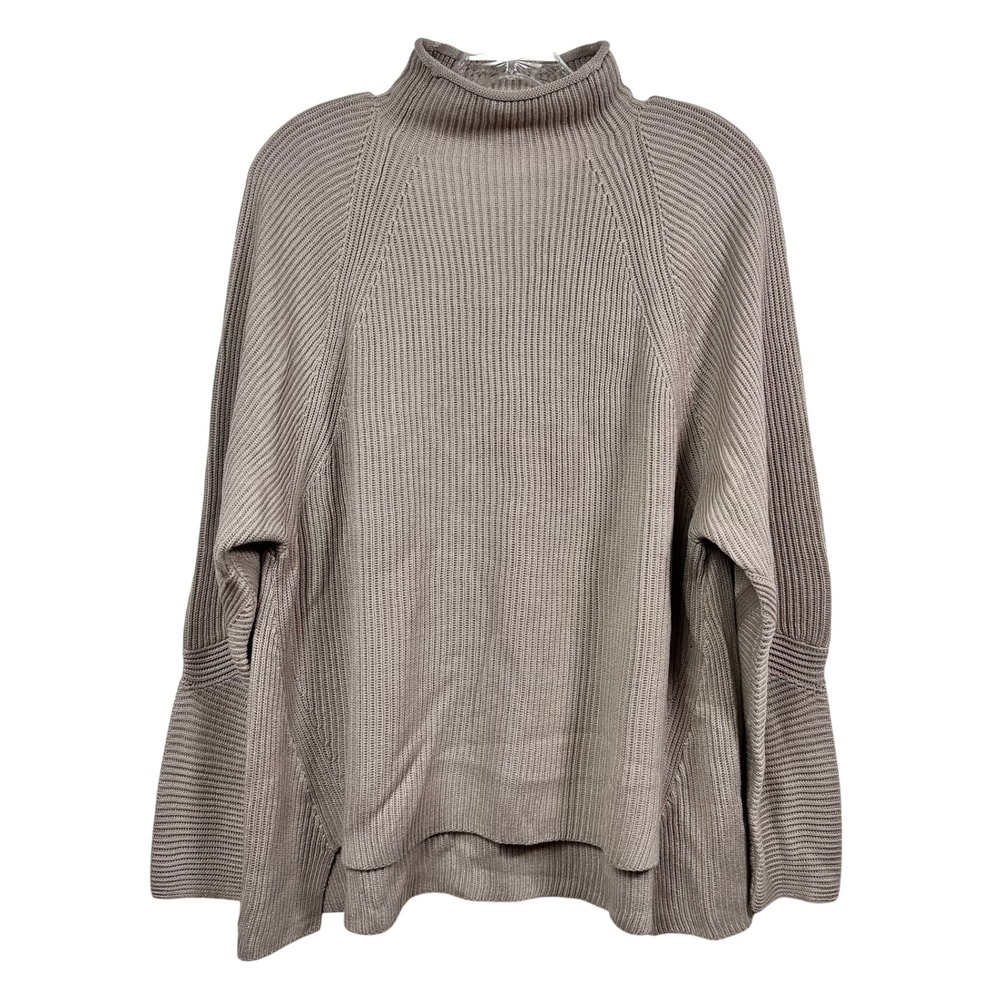 Elie Tahari for DesignNation Fawn Ribbed Funnel Neck Pullover Sweater Large NEW